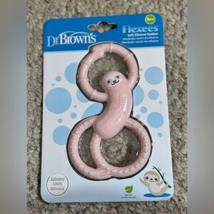 NWT Infant Dr. Brown's Pink Sloth Silicone Teether